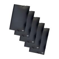 Kit Pasta Aba Elastica Oficio Linha Black Preta 5und ACP Kit Pasta Aba Elastica Oficio Linha Black Preta 5und ACP