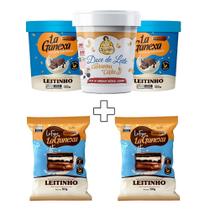 Kit Pasta de Amendoim 2 Leitinho + Doce de Leite 450g + 2 Alfajores Leitinho 50g - La Ganexa