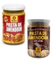 Kit Pasta de Amendoim Apidae 350 g - Caixa com 4 unid. (2 unid. com cacau e 2 unid. tradicional)