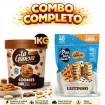 Kit Pasta De Amendoim Cookies Zero Açúcar e Pouch Leitinho com Whey