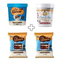 Kit Pasta de Amendoim Leitinho + Doce de Leite 450g + 2 Alfajores Leitinho 50g - La Ganexa