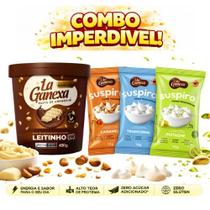 Kit Pasta de Amendoim Zero Açúcar Leitinho Black 3 Suspiros Proteicos