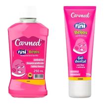 Kit Pasta De Dente + Enxaguante Bucal Carmed Fini Beijos