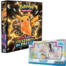 Kit Pasta Fichário Pokémon Escarlete e Violeta Destinos em Paldea e Box Coleção Quaxly Cards TCG