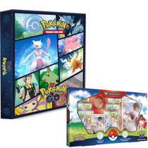 Kit Pasta Fichário Pokémon GO e Box Equipe Valor Treinadora Candela Coleção Premium Cards Cartas TCG