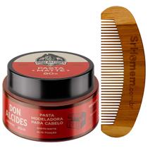 Kit Pasta Para Cabelo Barba Negra e Pente Curvo Don Alcides