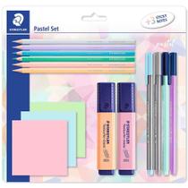 Kit Pastel Set Staedler 4 Canetas + 6 Lápis + 2 Marca-texto + Notas 61sbk2