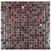 Kit Pastilha de Vidro e Mesclada com 11 Placas de 30cm x 30cm Rende 1m² Glass Mosaic Roxo