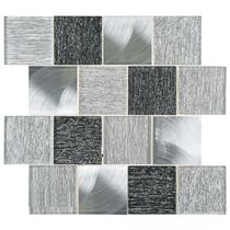 Kit Pastilha de Vidro Renoir com 11 Placas de 30cm x 30cm Rende 1m² Glass Mosaic Preto/Cinza Kit Pastilha de Vidro Renoir com 11 Placas de 30cm x 30cm Rende 1m² Glass Mosaic Preto/Cinza