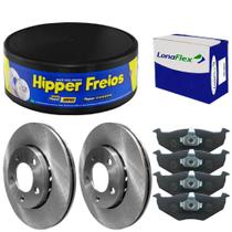 Kit Pastilha Disco Freio Crossfox 2006 a 2015 Dianteiro Ventilado Bosch Lonaflex