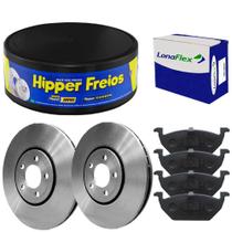 Kit Pastilha Disco Freio Golf 99 a 2009 Dianteiro Ventilado Teves Lonaflex