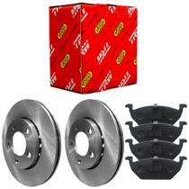 Kit Pastilha Disco Freio Volkswagen Fox 2003 a 2017 Dianteiro Ventilado Teves TRW