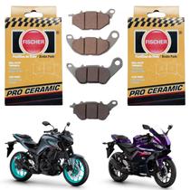 Kit pastilha fischer pro ceramic dianteira traseira mt03 r3 2016 2017 2018 2019 2020