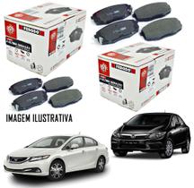 Kit Pastilha Freio Ceramica Dianteira e Traseira Honda Civic 1.8 LXL EXS LXS LXR 2013 2014 2015 2016
