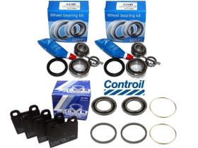 Kit Pastilhas Freio Dianteiro + Rolamentos + Reparos Da Pinça Fusca 1970 A 1996