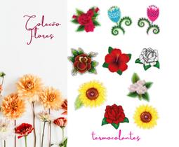 Kit Patch Aplique Termocolante Flores Carol Art c/ 10 un