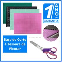 Kit Patchwork Artesanato Base de Corte e Tesoura de Picotar - Mobitex
