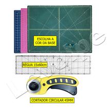 Kit Patchwork Base Corte + Regua 15x60 + 1 Cortador Circular