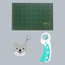 Kit Patchwork para costura Base de corte, Cortador Circular e Fita Métrica