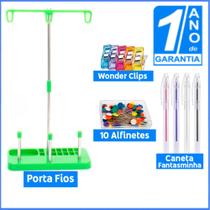 Kit Patchwork Porta Fio Suporte 3 Cones + Wonder Clips + Alfinete + Caneta Fantasminha
