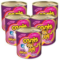 Kit Patê Para Gato Canis Adulto Sabor Peixe 280gr 5un