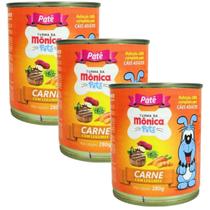 KIT PATÊ PET 3 LATAS TURMA DA MÔNICA CARNE LEGUMES 280g CÃES