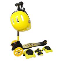 Kit Patinete Aventura Amarelo C/preto Unitoys 1500 Kit Patinete Aventura Amarelo C/preto Unitoys 1500