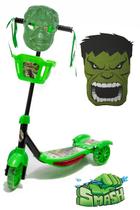 Kit Patinete Cestinha Verde e Hulk - DM Toys