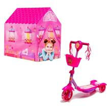 Kit Patinete Infantil Cesta Rosa Belinda C/ Barraca Princesa