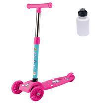 Kit Patinete Infantil Unicórnio Rosa 3 Rodas Luz 40Kg Squeeze Kit Patinete Infantil Unicórnio Rosa 3 Rodas Luz 40Kg Squeeze