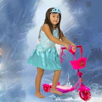 Kit Patinete Rosa Cestinha Ajustar Tamanho e Roupa Princesa Kit Patinete Rosa Cestinha Ajustar Tamanho e Roupa Princesa