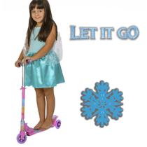 Kit Patinete Rosa para Meninas de 4 5 6 Anos + Vestido Azul