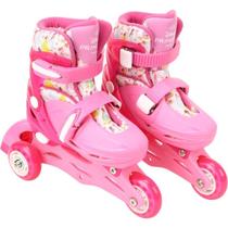 Kit Patins 2 em 1 3 Rodas Tamanho 28/31 Princesas - Bbr - BBR Toys Kit Patins 2 em 1 3 Rodas Tamanho 28/31 Princesas - Bbr - BBR Toys