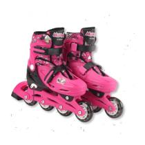 Kit patins 4 rodas minnie com acessórios (tam 32 - 35) - bbr toys
