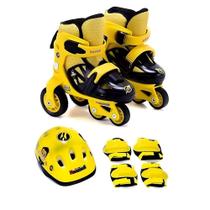 Kit Patins Ajustavel 27-30 4 Pecas Heroizinho Amarelo Unik