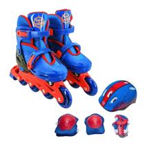 Kit Patins com Acessórios de Segurança Inline Triline Infantil Crianças Proteção ajustável Menino Menina Recreação Tam. 30 a 33 Kit Patins com Acessórios de Segurança Inline Triline Infantil Crianças Proteção ajustável Menino Menina Recreação Tam. 30 a 33