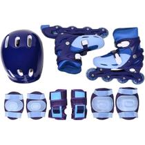 Kit Patins In Line Ajust Rs 34 ao 37 Azul