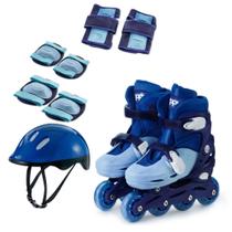 Kit Patins in Line - Ajustável 34/37 - Azul - Zippy Mimo Style