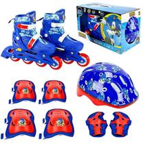 Kit Patins Infantil - inline do Sonic - Tamanho 32 ao 35 BBR