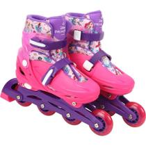 Kit Patins Inline 4 Rodas Tamanho 36/39 Princesas - Bbr - Nova Marca