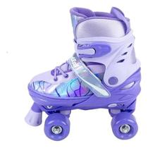 Kit Patins Roller Completo Infantil Quad 4 Rodas Ajustável - Kit Patins Roller Completo Infantil Quad 4 Rodas Ajustável -