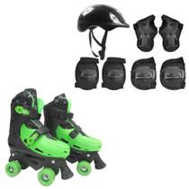 Kit Patins Roller Radical 4 Rodas Ajustável Freio + Proteção