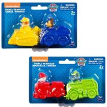 Kit Patrulha Canina Mini Veículo Rubble chase Marshall Rock