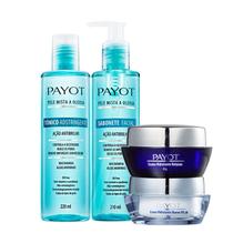 Kit Payot Ação Antibrilho Facial Sabonete Tônico e Creme Hidratante Diurno FPS30 e Hidratante Noturno (4 produtos)