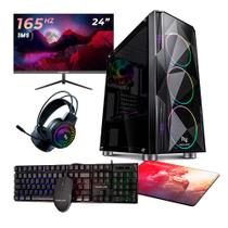 Kit - pc gamer amd ryzen 7 5700g 16gb (rtx 4060 8gb) ssd 1tb + 240gb m.2 600w 80 plus + monitor neologic 24 165hz, neologic streamer - nli85884