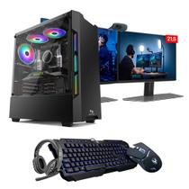 Kit - pc gamer neologic streamer nli83672 intel i5 10400f 16gb (rtx 3050 8gb) ssd 240gb + hd 1tb 400w 80 plus + 2 monitores 21,5