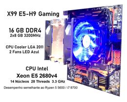 Kit PC X99 Gaming + Xeon E5 2680v4 14 Núcleos (Ryzen 5 5600) + 16GB DDR4 + Cooler 2 Fans LED