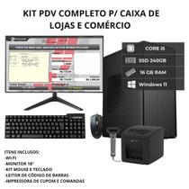 Kit pdv pc completo monitor impressora sistema frente de caixa
