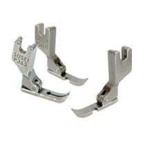 Kit Pé Calcador de Ziper Direito Esquerdo e Central Para Maquina de Costura Reta Industrial