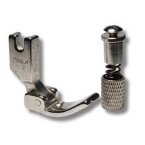 Kit Pé Calcador Pregar Vivo Cordão para Máquina Reta Industrial Lado Esquerdo 3mm P-69LH 1/8 mais Engate Rápido